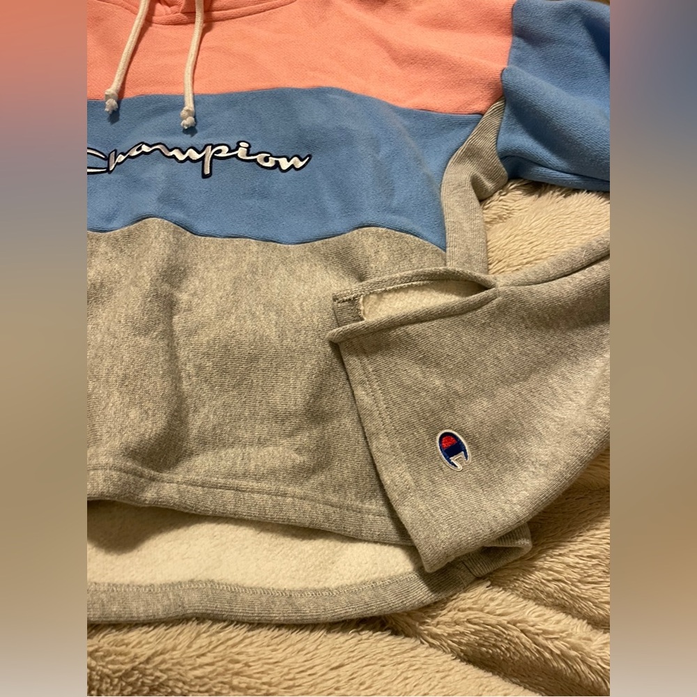EUC Champion Bell Sleeve Revere Weave Hoodie - Picture 2 of 4
